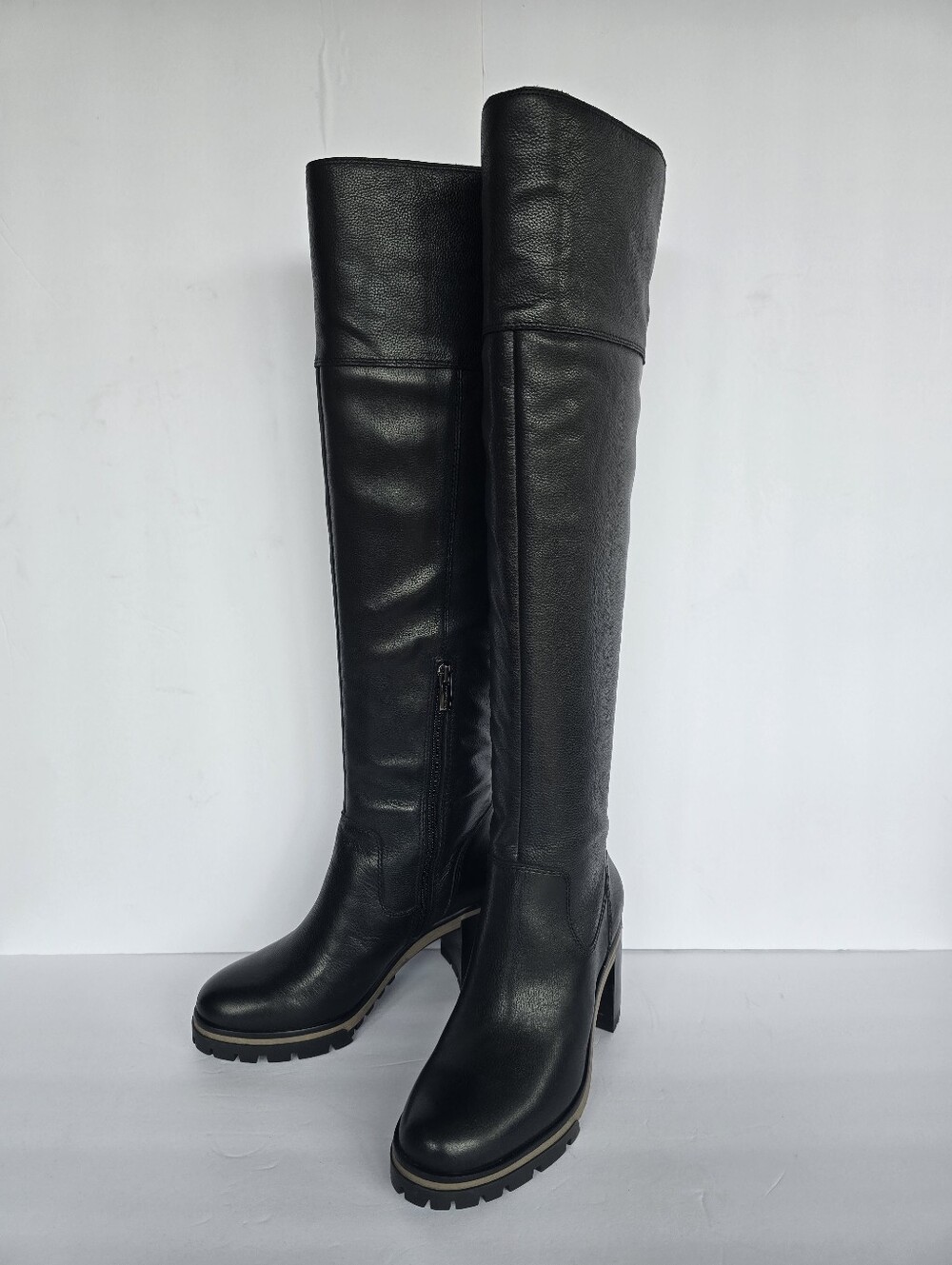 Vince Camuto Dasemma Women's 6/36.5 EU Over-The-Knee Black Leather Heeled Boots